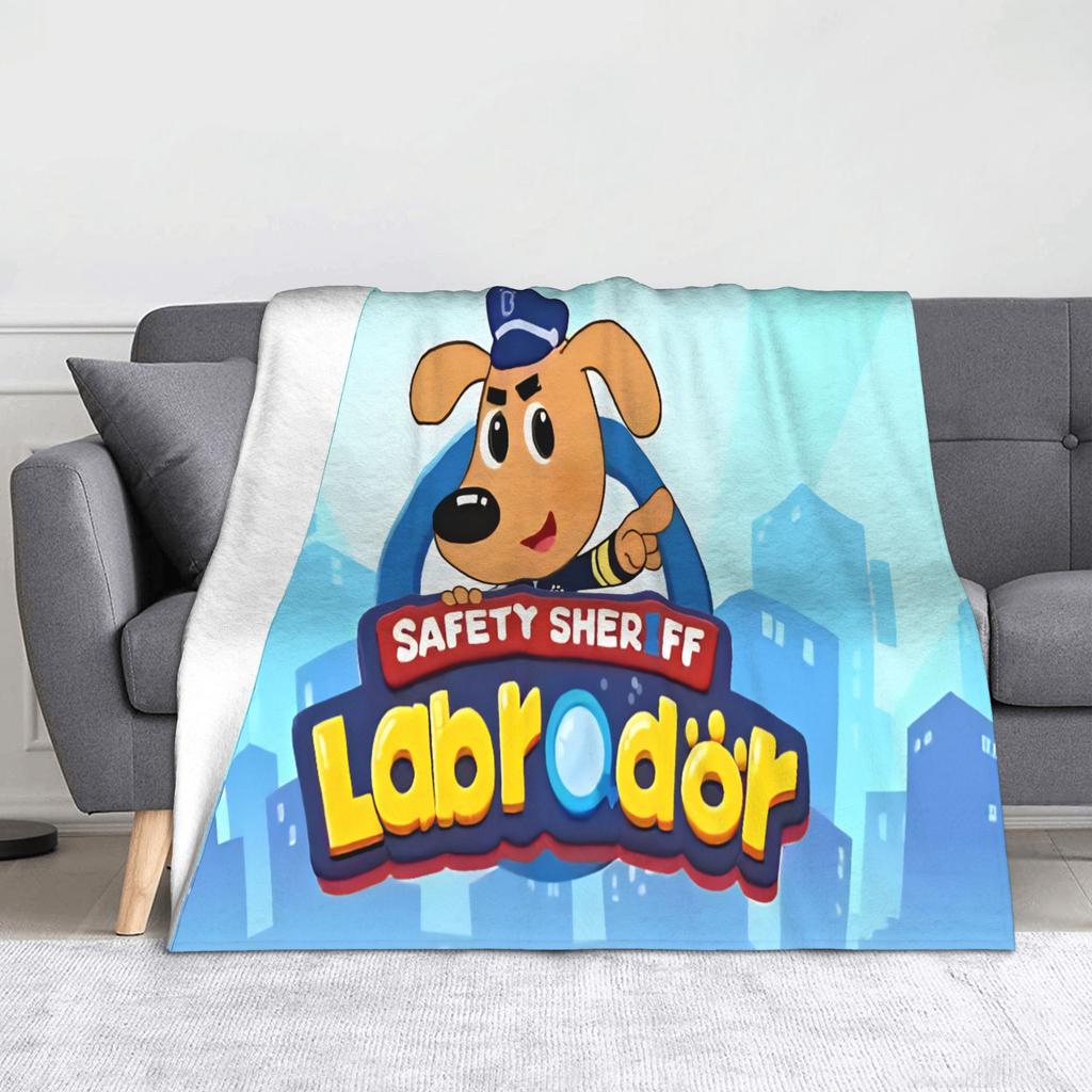 Coperta Sheriffo Cane Labrador Pile Cartone Animato Calda Plaid per Biancheria da Letto Divano Tappeto da Letto