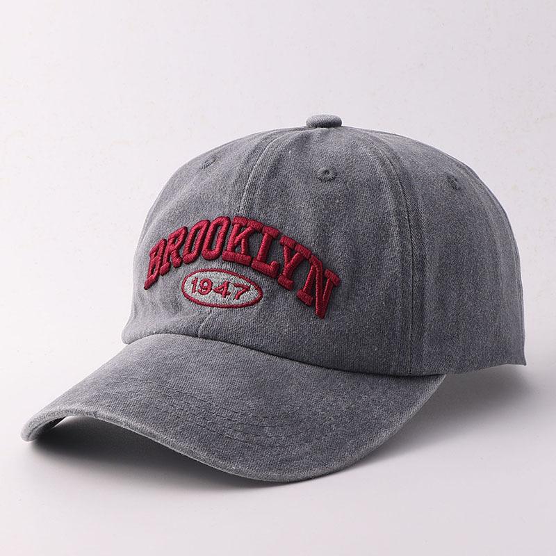 European and American washed old baseball cap retro letter embroidered cowboy hat fashion casual curved brim cap sun hat