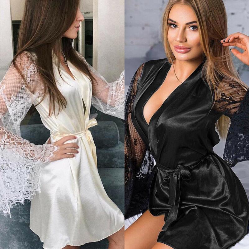 Sexy Lingerie Women's Sexy Imitation Ice Silk Plus Size Pajamas Nightgown