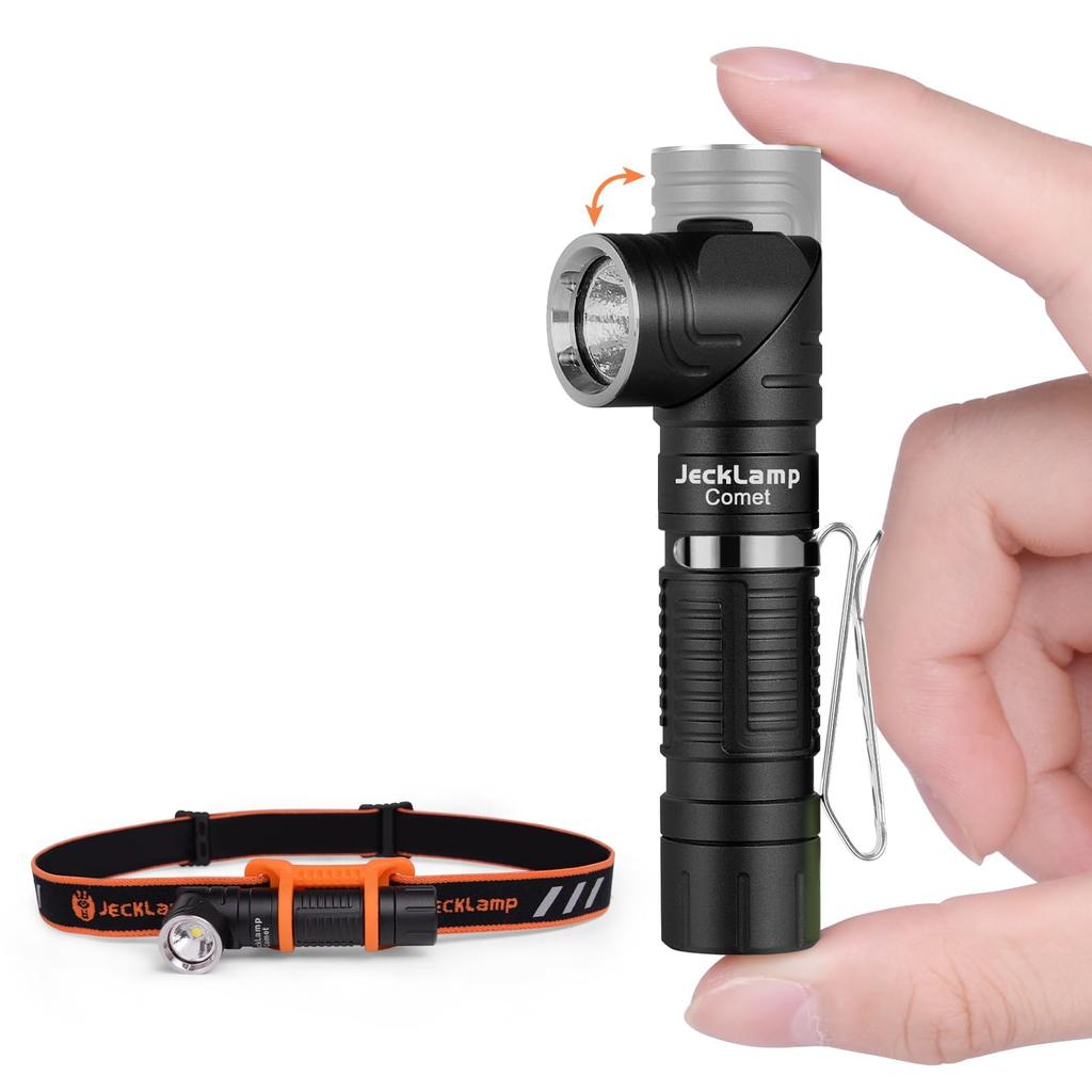 JeckLamp LED Light, 1200 Lumens, 90-Degree Rotation, 6 Modes, Magnetic Clip, Type-C Rechargeable, for Emergency Preparedness and Outdoor Use (Black)