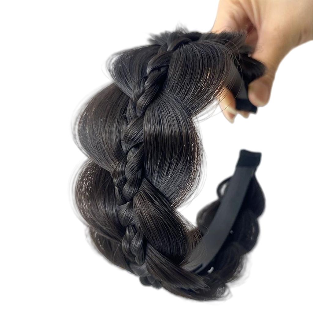 Elegantní čelenka s rybím copem pro snadný účes a pohodlná syntetická vláknová paruková čelenka, univerzální