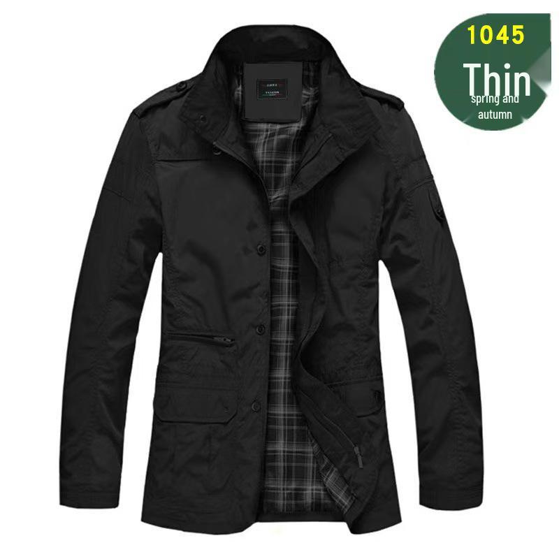 Men's Plus Size Stand-up Collar Jacket for Business Casual - Spring/Autumn Fashion