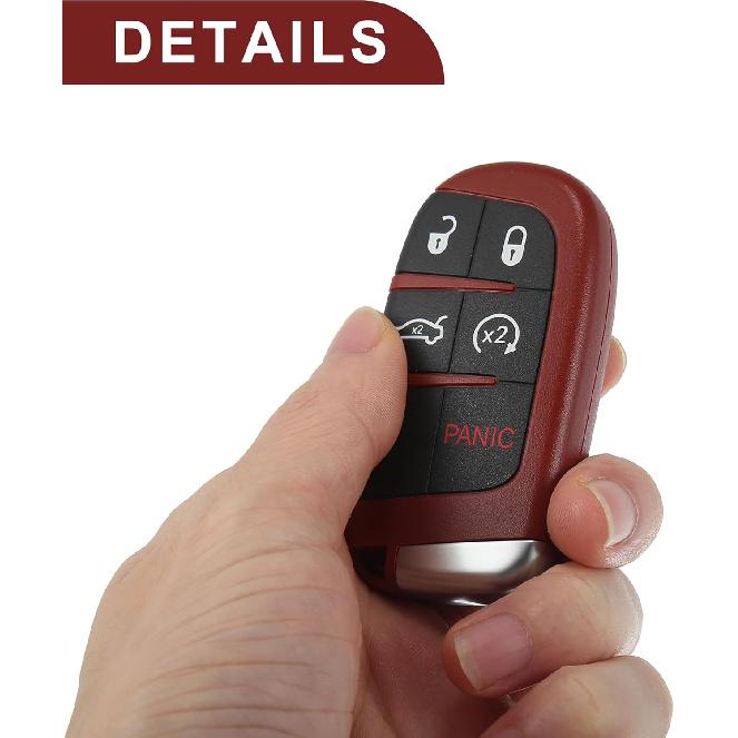 Key Fob Shell Case for Jeep Grand Cherokee 5 Buttons Plastic Replacement | Keyless Entry Remote Control Key Shell Case 1 Pcs for Dodge Challenger