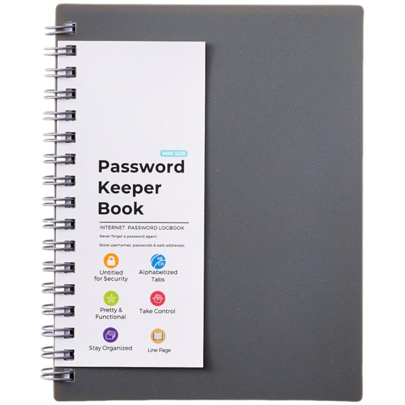 A6 Spirals Notebook Password Book Address Book with Alphabets Index Diary Writing Pad Office School Supplies for Home