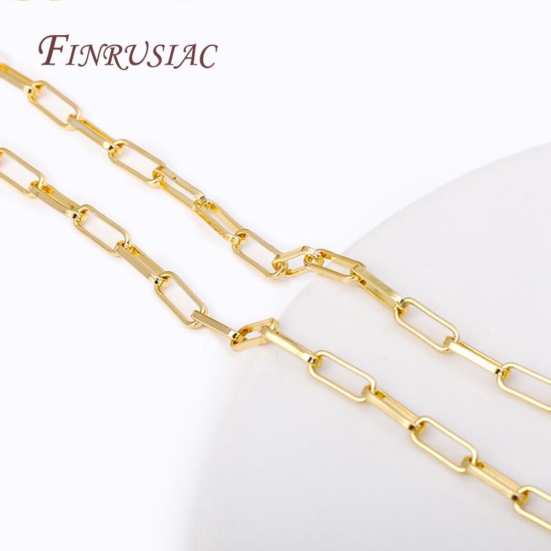 18K Gold Plated Metal Paperclip Link Cable Chains For Jewelry Making Findings, High Quality Spool Chain DIY Necklace Bracelet