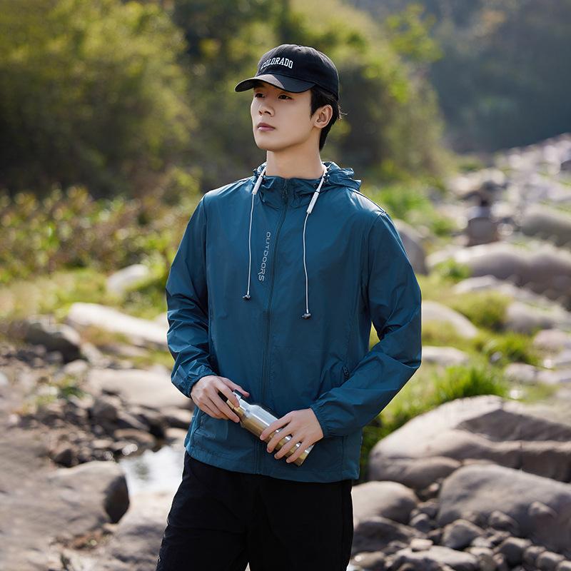 1011 Sunscreen Clothing UPF10 + Summer Ice Silk Breathable Fishing Clothing Men's and Women's UV Protection Skin Clothing Hooded Jacket