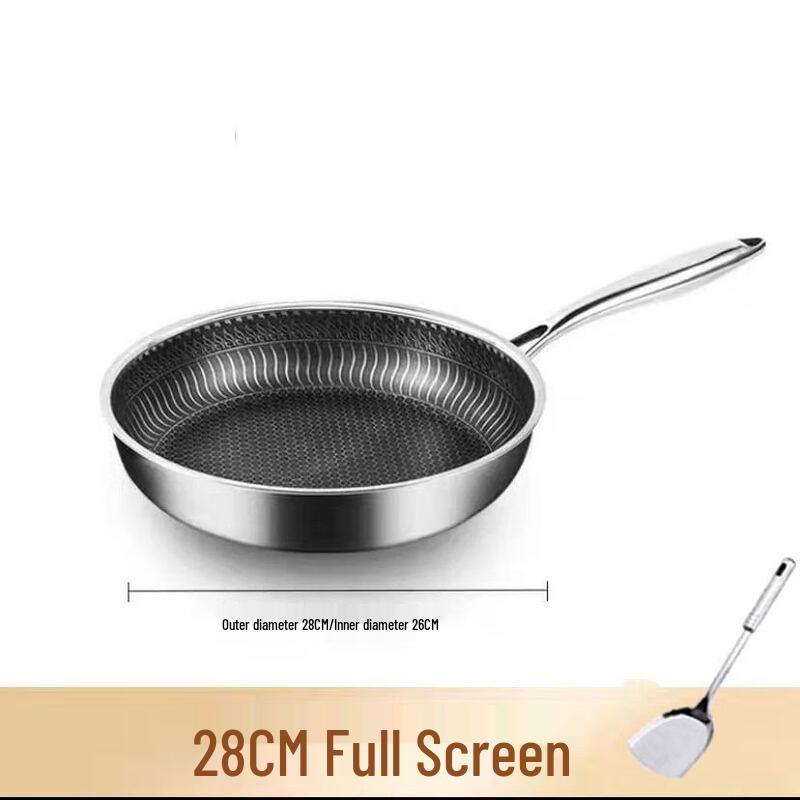 ZISIZ Stainless Steel Non-stick Frying Pan