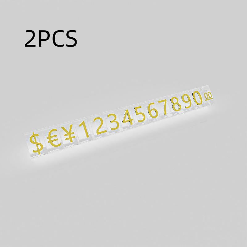 2Pcs Golden Silvery Black Number Letter Adjustable Mini Cube Price Tag Display Stand Tag Label Sets Of Number Labels