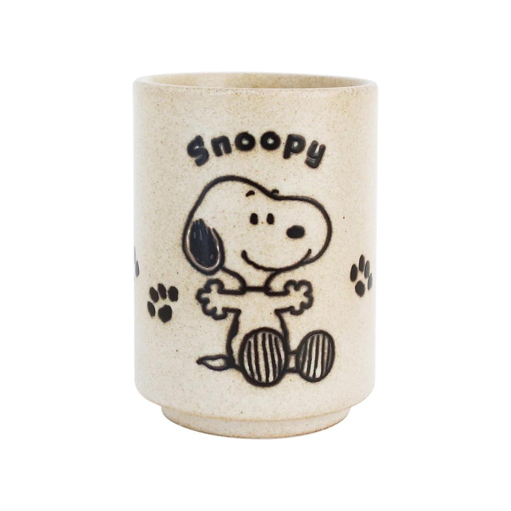 PEANUTS Snoopy Microwave and Dishwasher White Made in 631103 Teacup, 270ml, Safe, Footprint, Beige, Japan,