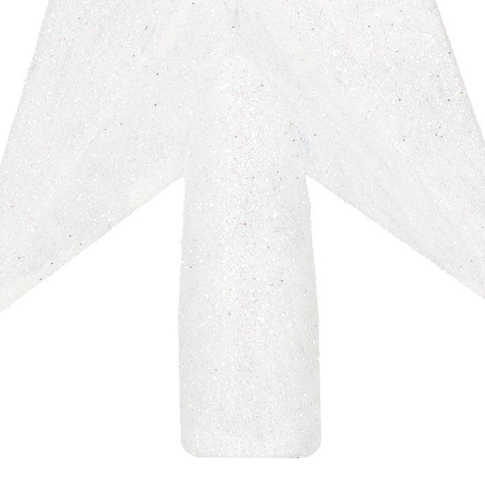 Cimier de sapin de Noël - SPRINGOS - Étoile blanche - 19 cm - Paillettes scintillantes - Décoration intérieure