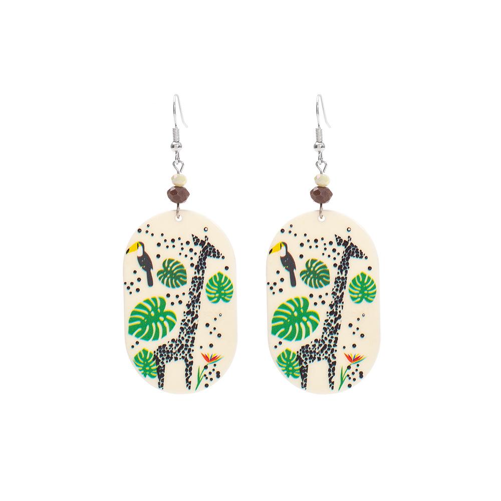 Korean Fashion Geometric Giraffe Retro Acrylic Earrings