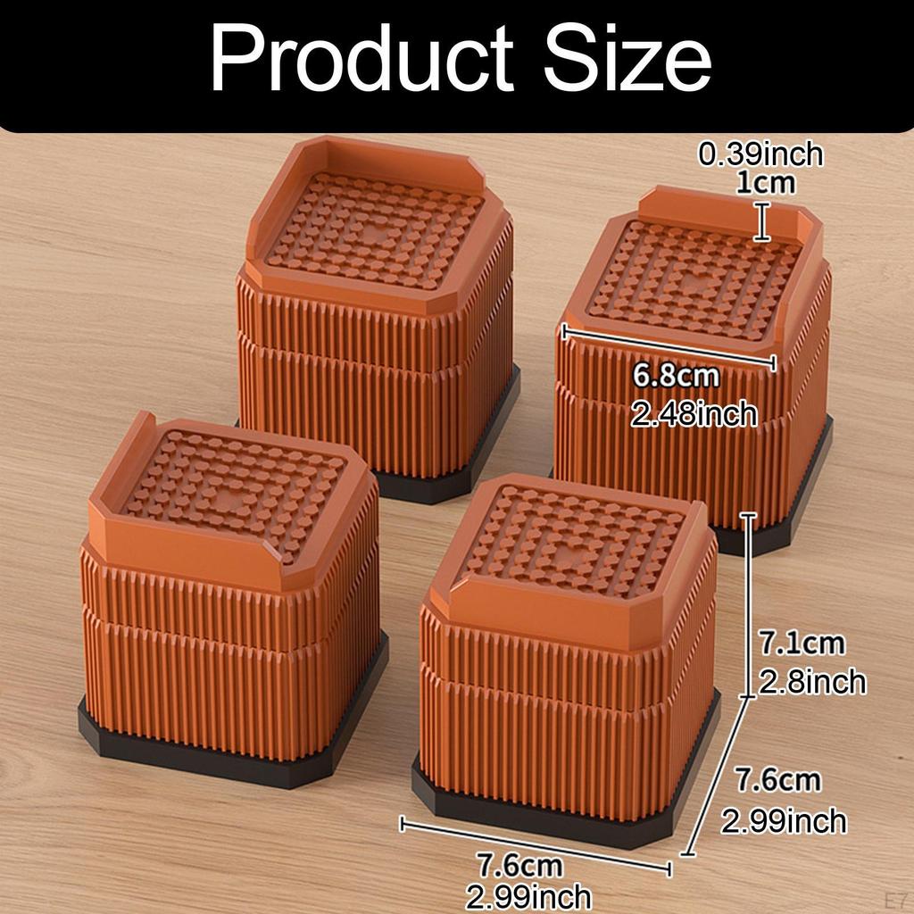 4 Pieces Bed Chair Leg Lift Multipurpose Shock Absorption Raisers Extenders for Washers