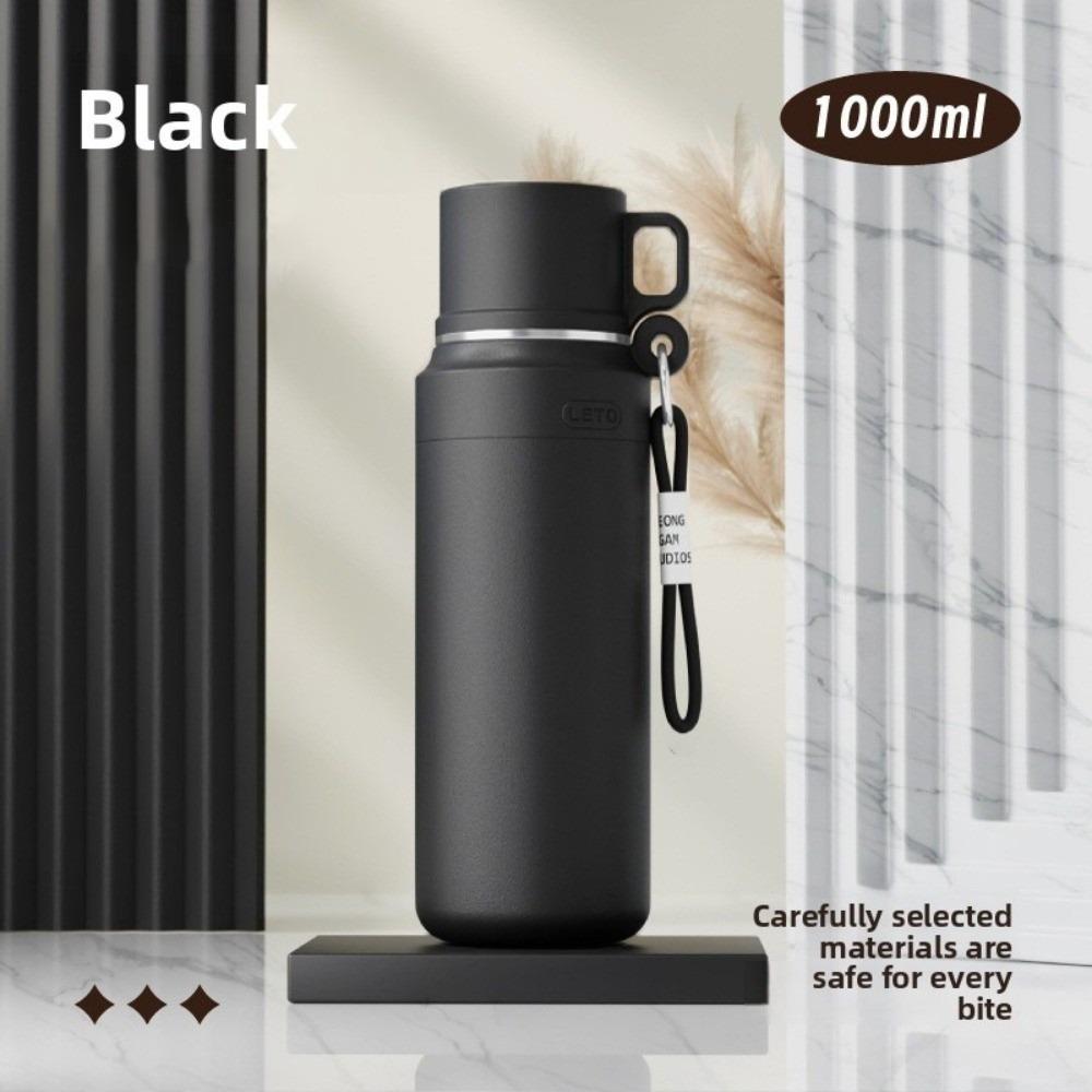 Large Capacity Insulated Cup One Cover Two Use Outdoor Water Bottle