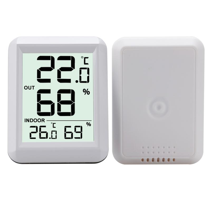 Termómetro Higrómetro Inalámbrico Habitación Bebé Pantalla LCD Digital Monitor de Temperatura y Humedad Estación Meteorológica Interior Exterior Sensor -40C