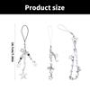3 Pieces Alloy Phone Chain with Butterfly Star Charm Handmade Keychain Accessory Bag Pendant Decoration for Daily Use