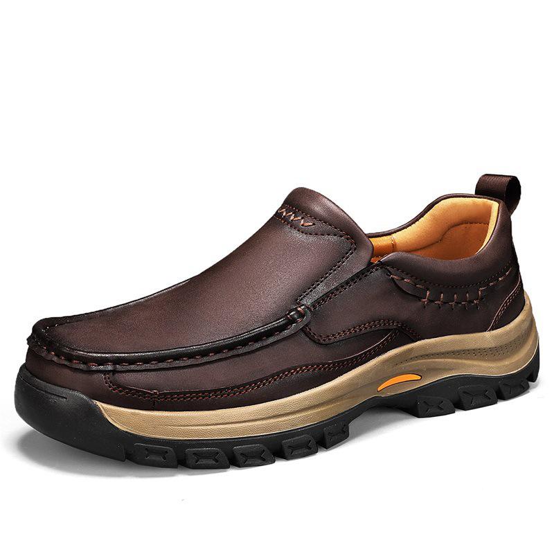 2025 Men s Large Size Soft Sole Leather Casual Shoes for Spring - Ideal for Middle-Aged and Elderly 40