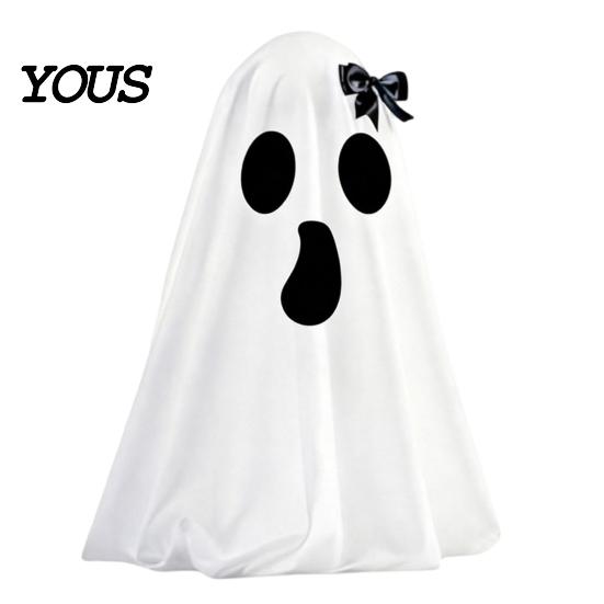 Halloween Ghost Decor Decoration, Indoor Tabletop Standing with Witch Spooky White Ornament Hat/Bow for Mantel Dining Table Party Home
