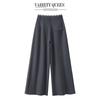 Ta Chi Women's Lace-Trim Pleated High-Waist Wide-Leg Casual Pants