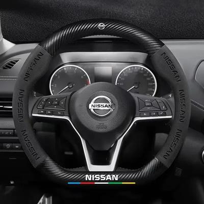 Funda para Volante de Coche Qashqai Juke X-Trail Patrol Note Leaf Altima Maxima Micra Murano Rogue Pulsar Sentra Teana Tiida