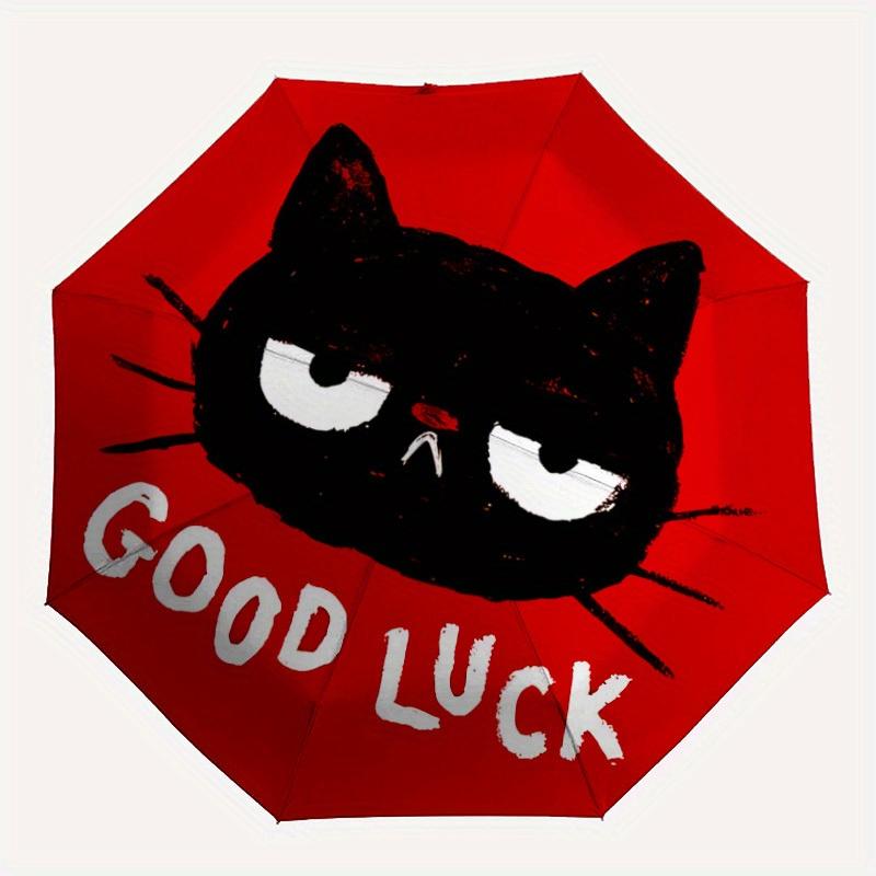 

1pc Cat Luck Automatic Open/Close Umbrella, Portable Folding Umbrella for Travel, Themed Events, It is suitable as a gift for various festivals, Outdo