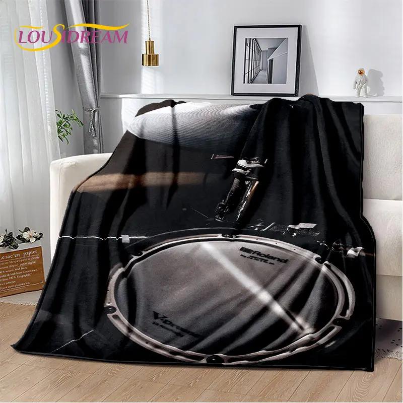 Bateri seti Müzik Aletleri Yumuşak Peluş Battaniye, Flanel Battaniye Atmak Battaniye Oturma Odası Yatak Odası Yatak Kanepe Piknik Örtüsü Çocuklar için