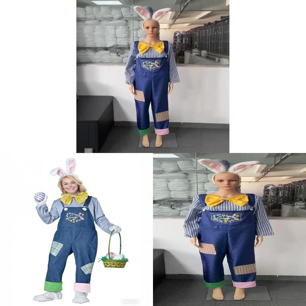 Easter Bunny Plush Animal Costume For Kids Cosplay Easter Party Dressup