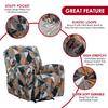 Recliner Sofa Cover Set  1-Seater Single Armchair Stretch Slipcover Washable Soft Non-slip Relax Reclining Chair Cover