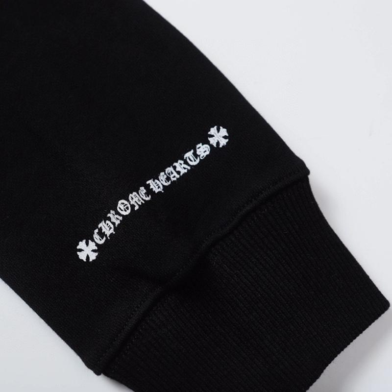 831 CHROME HEARTS 2025 Autumn and Winter New Plus Size Classic Style Logo Zipper Hooded Sweatshirt, Suitable for Couples To Wear