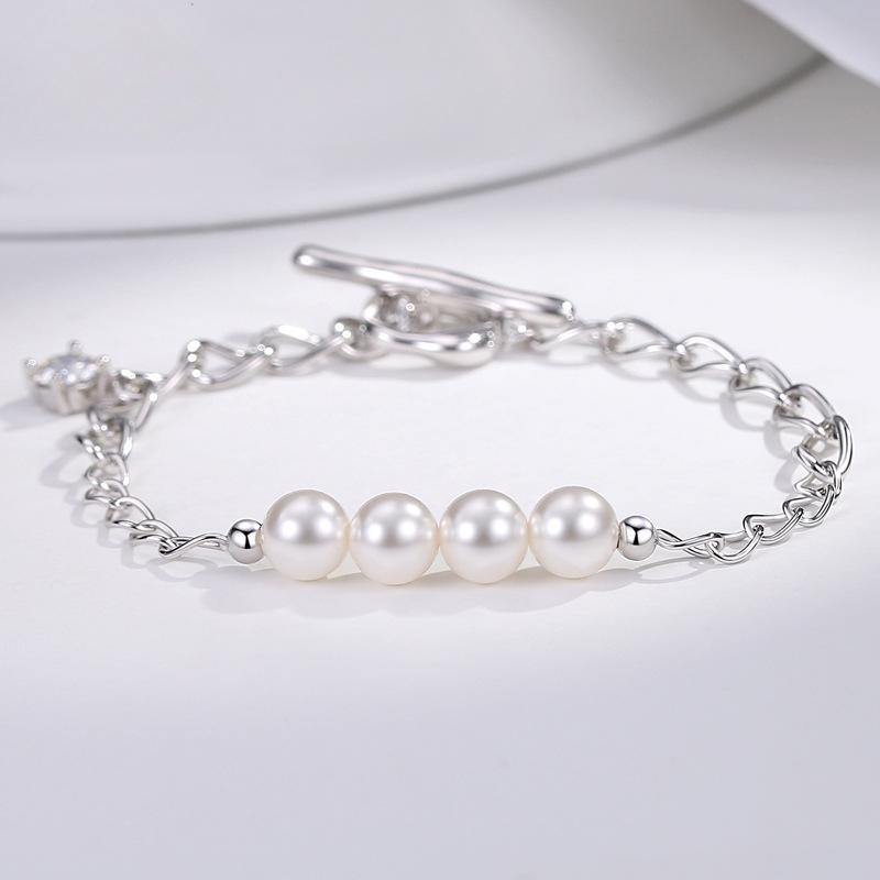 S925 Sølv Glassperler 30 Punkter Moissanitt OT Armbånd for Kvinner Europeisk og Amerikansk Mote Temperamentsarmbånd Sølvsmykker