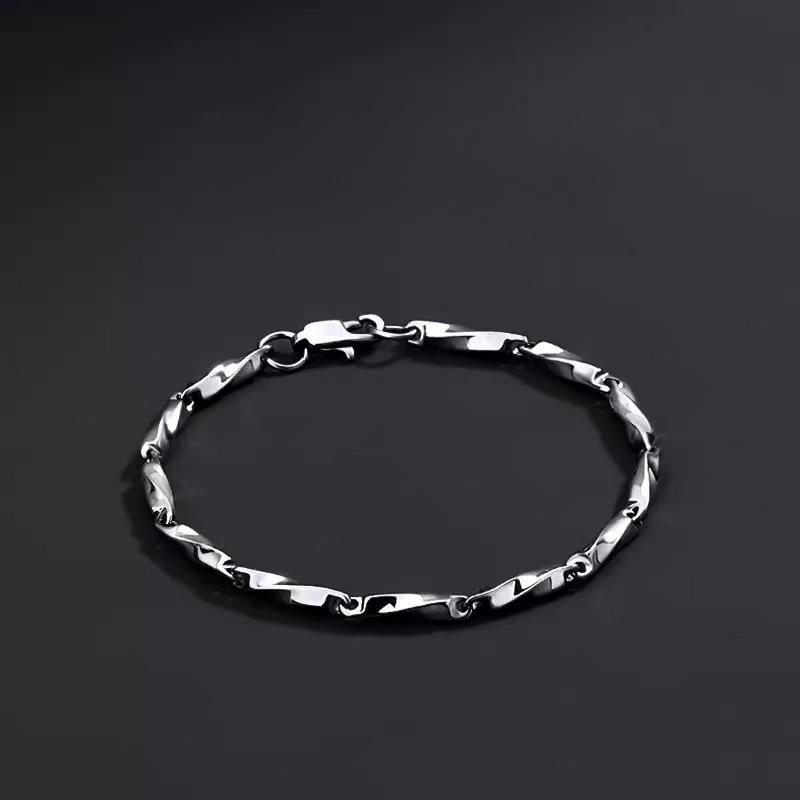 Hand Bracelet Birthday Gift - Unique Design for Men, Trendy Titanium Steel, Hip-hop Style, Personalized, Cool and Laid-back Fashion Accessory