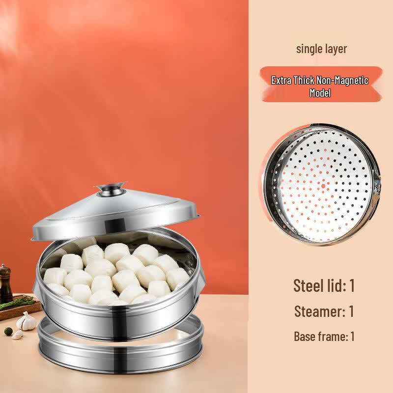 Renzhida Large 304 Stainless Steel Multi-Layer Steamer