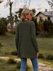 2023 Autumn Women's Brushed Ribbed Long Sleeve Cardigan Coat