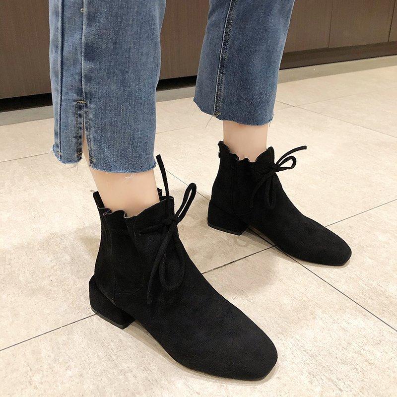 Buy Thickheeled Short Boots Women Autumn and Winter British Style with