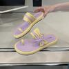 The Years Are Quiet! Fairy Wind 2025 Summer New Soft Bottom Flat Heel One Pedal Comfortable Slippers Woman