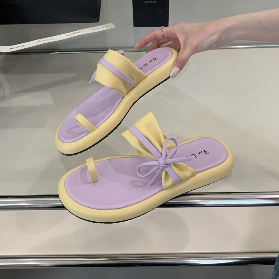 The Years Are Quiet! Fairy Wind 2025 Summer New Soft Bottom Flat Heel One Pedal Comfortable Slippers Woman