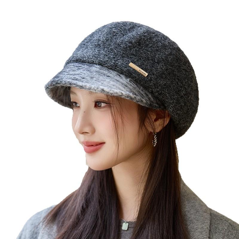 High End British Style Beret Autumn and Winter Retro Casual Thickened Felt Hat Outdoor Windproof Warm Painter Hat New
