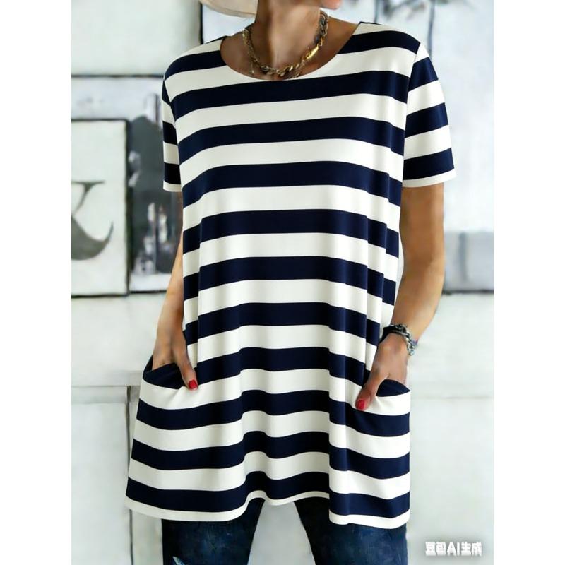 Women s V-neck short-sleeved T-shirt with pockets S