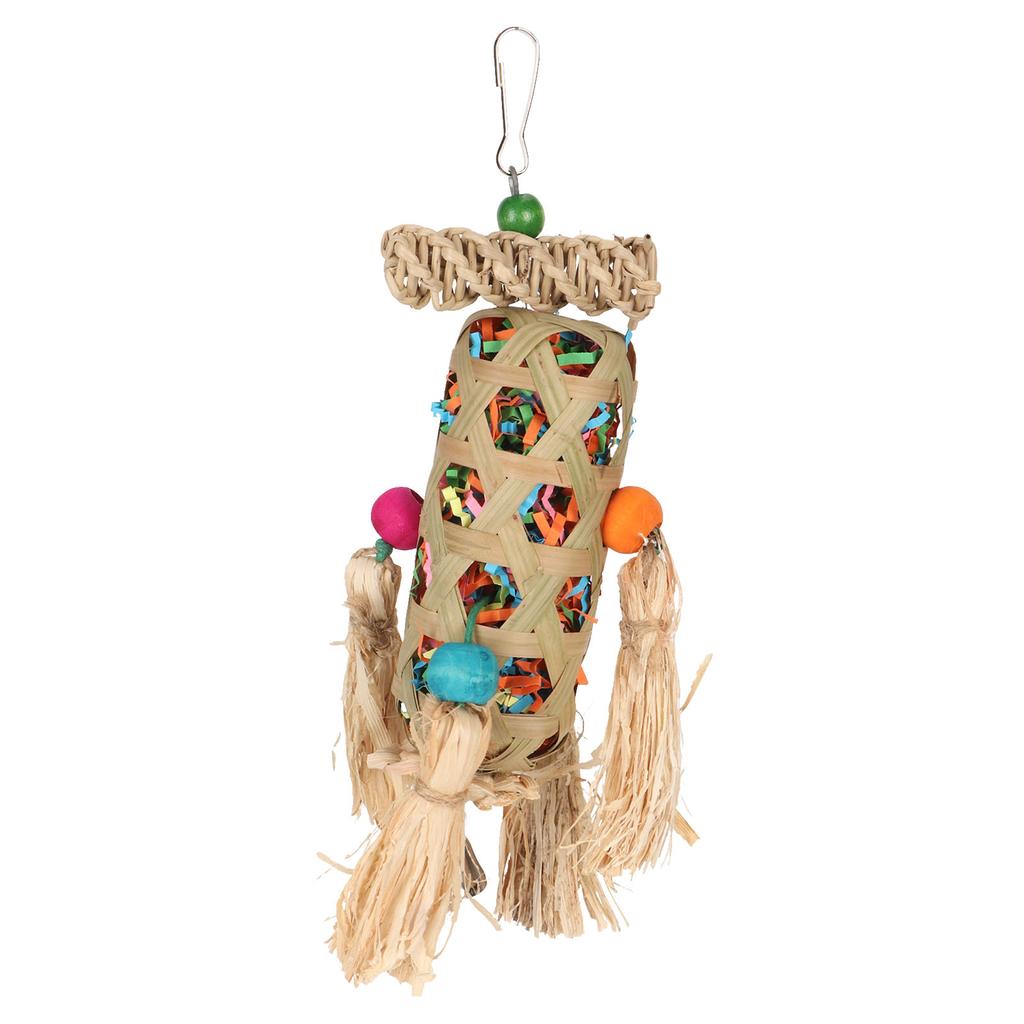 Foraging Shredding Bird Toys Bamboo Woven Corn Silk Relieve Boredom Parrot Chewing Toys for