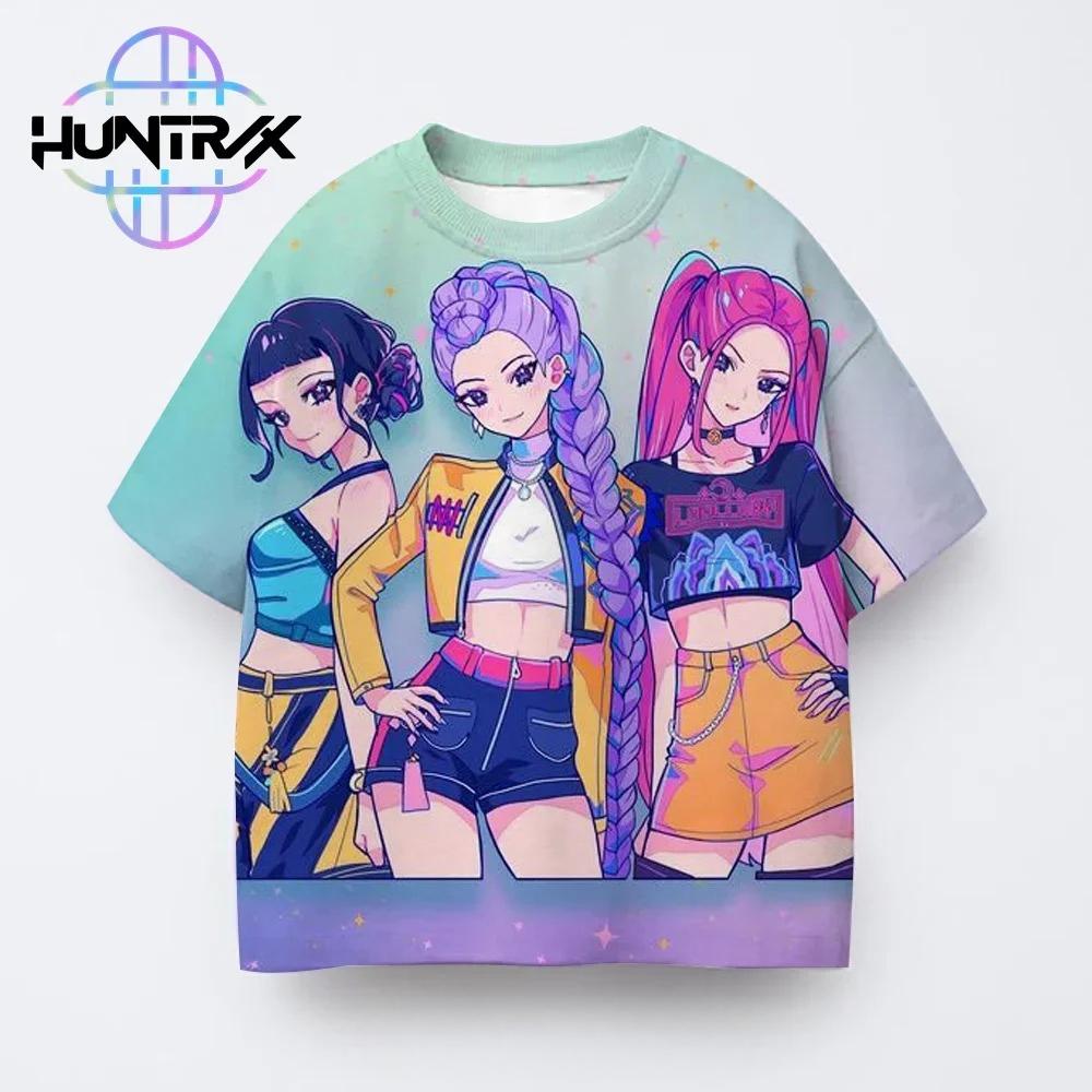 Kpop Demon Hunters Summer Casual Comfortable Fashion Kids 3D Anime Clothes Cute Printed Boys Girls Short Sleeve T-Shirt