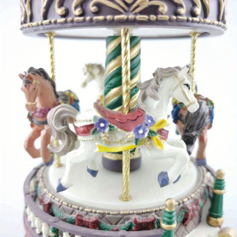 1PC 18-tone Sky City Rotating Music Box Carousel Christmas Gift Birthday Gift Creative Resin Crafts
