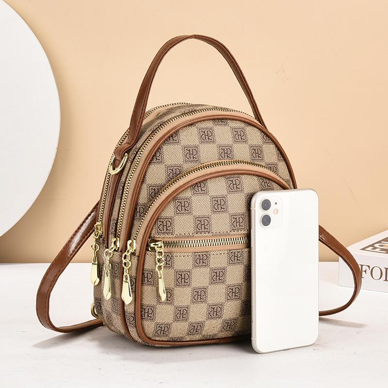 Neuer 2025 kleiner Rucksack Damenhandtasche Mode Rucksack Damen Umhängetasche Blume Handtasche