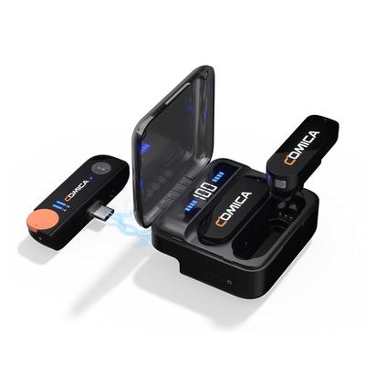 Comica VIMO Kabelloses Pin-Mikrofon für externe Smartphones Kompatibel mit Android iPhone 15 Noise Cancelling Anwendbar für 15 Mute Stufenlose Verstärkung USB Small