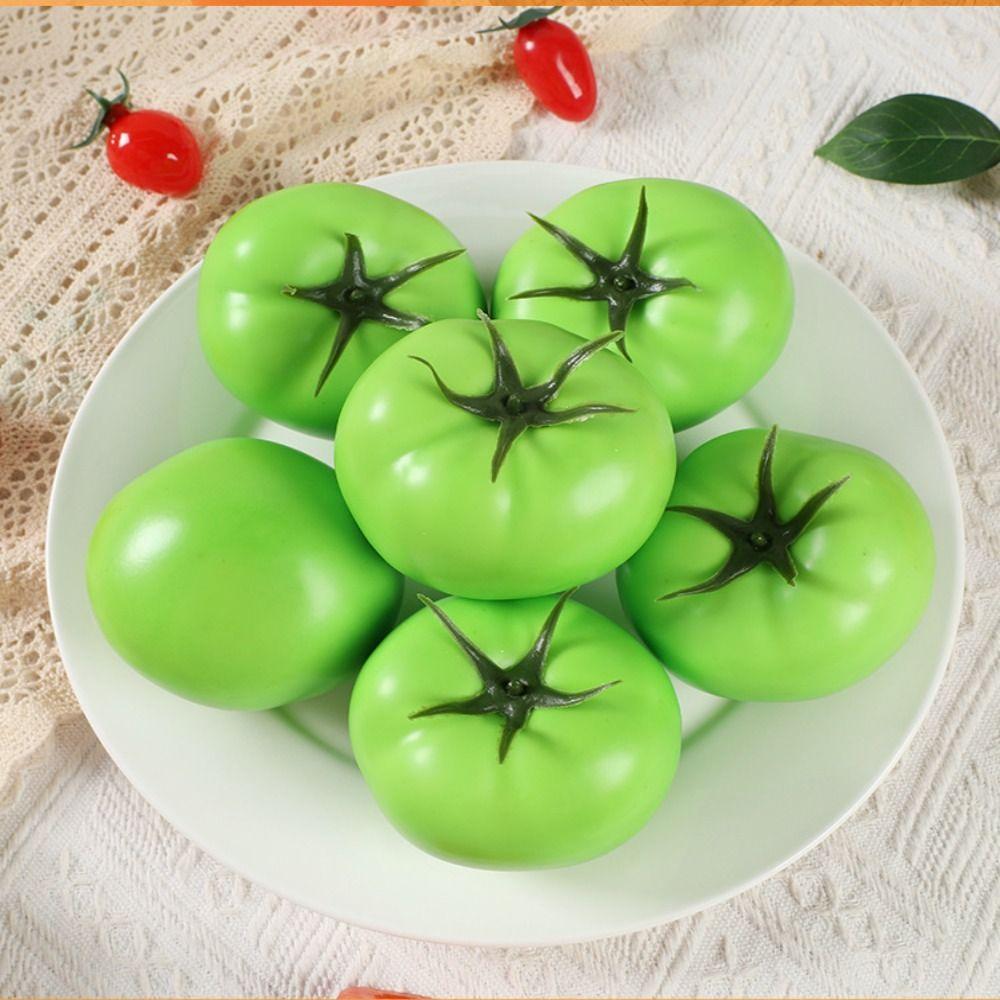 5pcs Lifelike Artificial Tomato Ornament Handicrafts Fake Vegetables Props  Party Decor