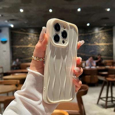 Weiche Wasserripple Transparente Telefonhülle für iPhone 11 12 13 14 15 Pro Max Stoßfeste Silikon-Stoßstangenabdeckung