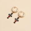 Ins Dark Goth Cross Earrings Stud Earrings Vintage Design Y1K Spice Girl Style Earrings