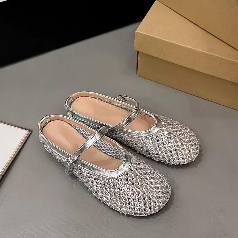 Mid Heel Flat with Modern Slippers Summer Outside Hollow 2025 Fashion Ladies Shoes Pull On Shallow Fashion Slippers Chinelos