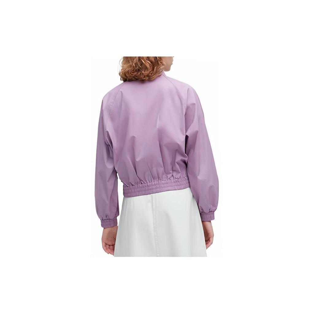 UNIQLO Solid Color Half High Neck Zipper Jacket Women jackets Light-Blue Purple 456091-71