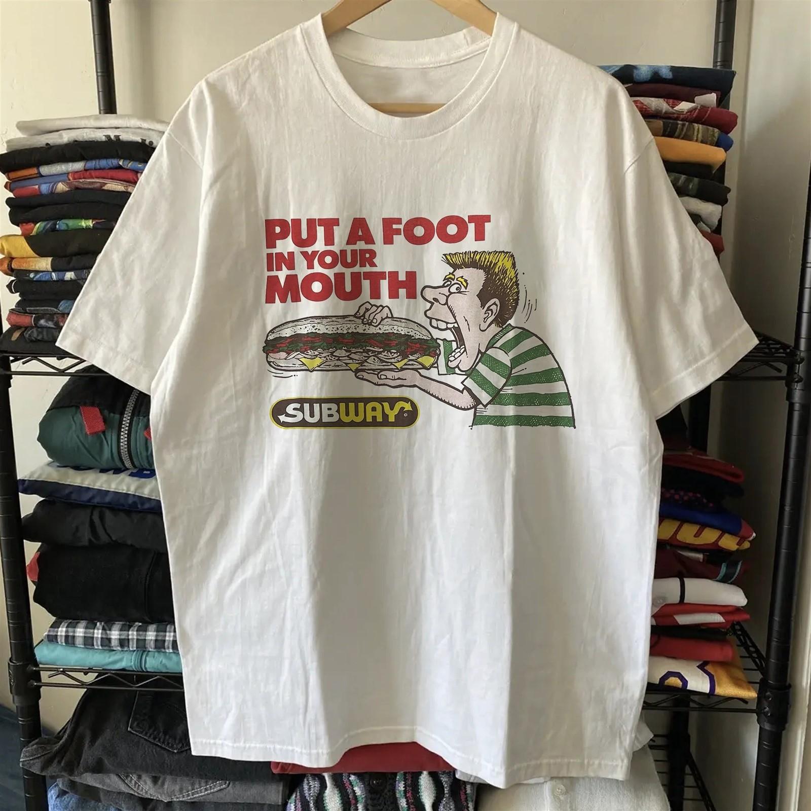 1988 Subway Put A Foot In Your Mouth - Rare T-Shirt White S XL