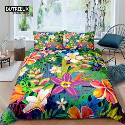 Home Living Luxus Blumenmuster 2/3-teiliges Weiches Bettbezug-Set Kissenbezug Queen- und King-Size Kinderbettwäsche-Set EU/US/AU Größe