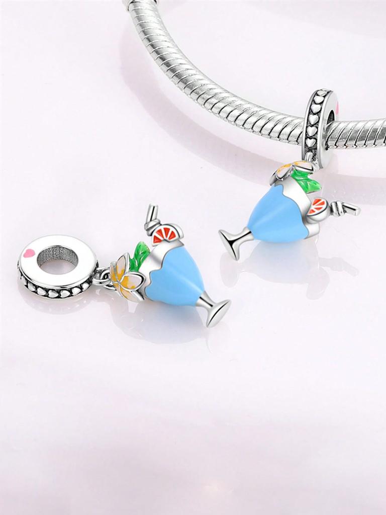 Copper Colors Charms Plata Red Wine Beer Champagne Beads Charm Pendant For Original Bracelet For Women Diy Jewelry Love Gift